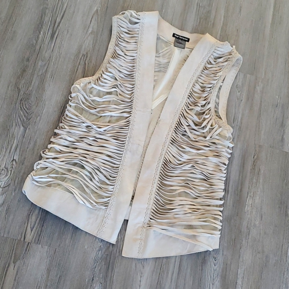 Leather sheer vest